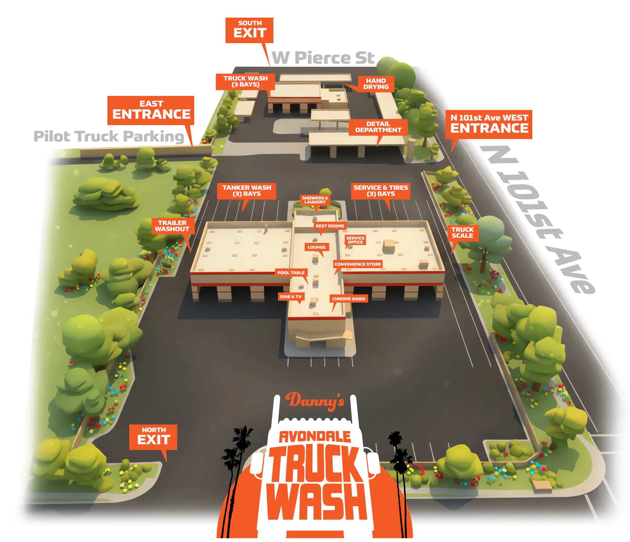 Dannys Avondale Truck Wash and Service Center Map