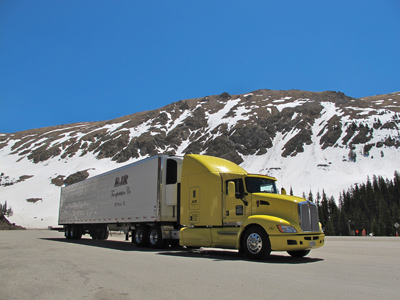 truck above tree line truck above tree line